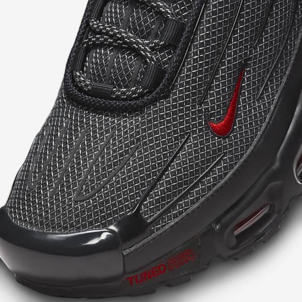 Trampki Męskie Nike Air Max Plus 3 Czarne Srebrne Czerwone | NK975EXN