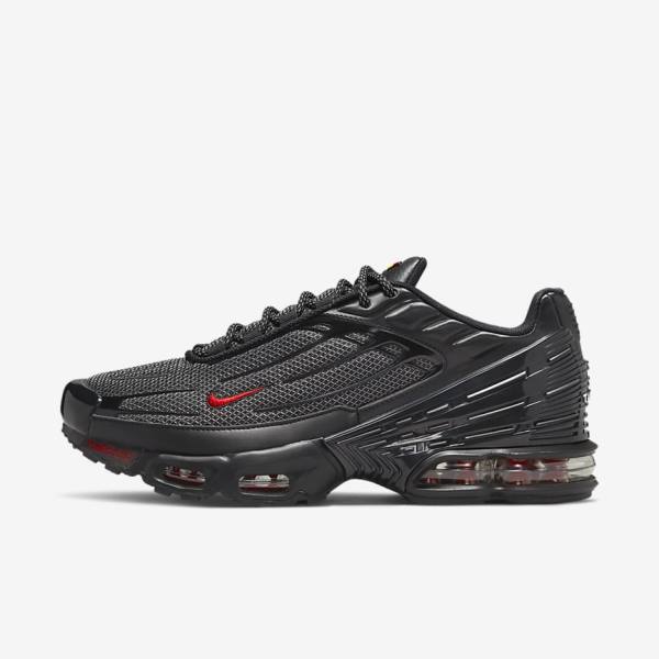 Trampki Męskie Nike Air Max Plus 3 Czarne Srebrne Czerwone | NK975EXN