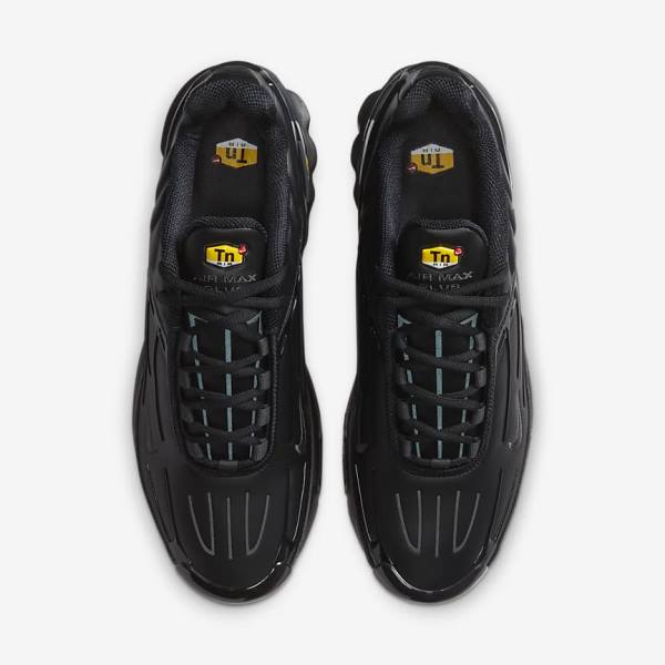 Trampki Męskie Nike Air Max Plus 3 Skórzane Czarne Ciemny Szare | NK305IGF