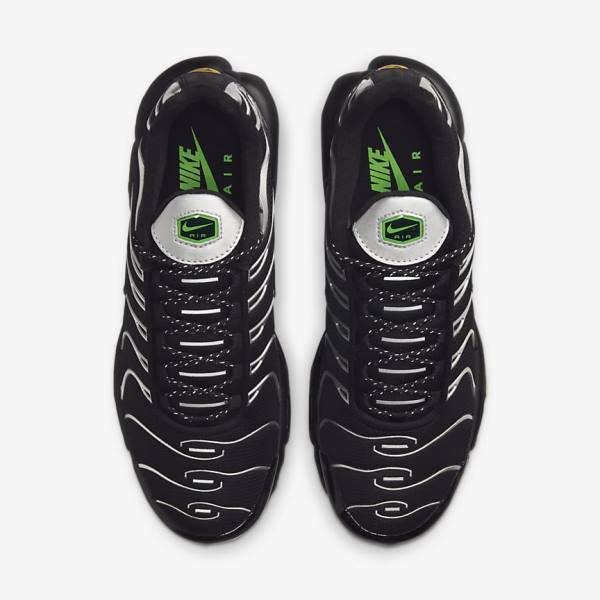 Trampki Męskie Nike Air Max Plus Czarne Zielone Metal Srebrne Czarne | NK716KDS