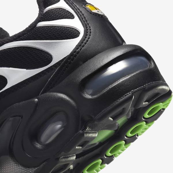 Trampki Męskie Nike Air Max Plus Czarne Zielone Metal Srebrne Czarne | NK716KDS