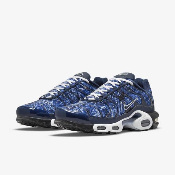 Trampki Męskie Nike Air Max Plus Granatowe Białe Czarne Granatowe | NK170RIG