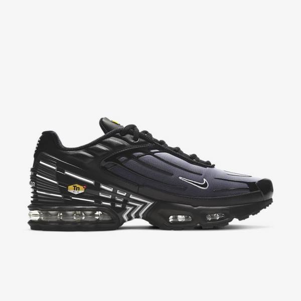 Trampki Męskie Nike Air Max Plus III Czarne Białe | NK756NDL