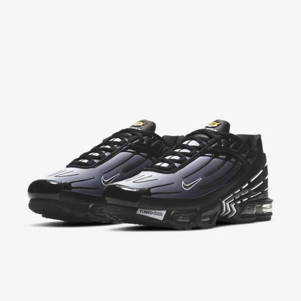 Trampki Męskie Nike Air Max Plus III Czarne Białe | NK756NDL