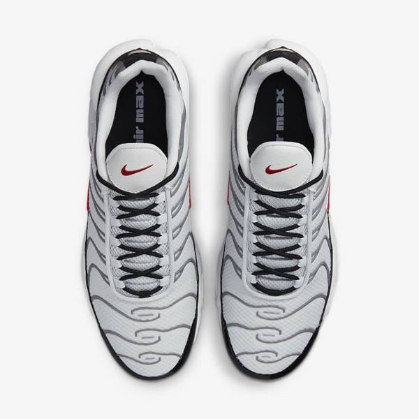 Trampki Męskie Nike Air Max Plus Szare Czarne Czerwone | NK537VQU