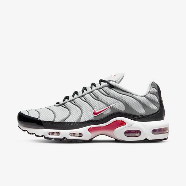 Trampki Męskie Nike Air Max Plus Szare Czarne Czerwone | NK537VQU