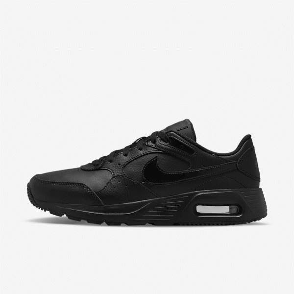 Trampki Męskie Nike Air Max SC Skórzane Czarne | NK567SOZ