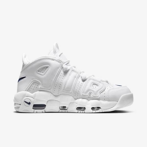 Trampki Męskie Nike Air More Uptempo 96 Białe Granatowe | NK408OLD