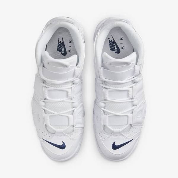 Trampki Męskie Nike Air More Uptempo 96 Białe Granatowe | NK408OLD