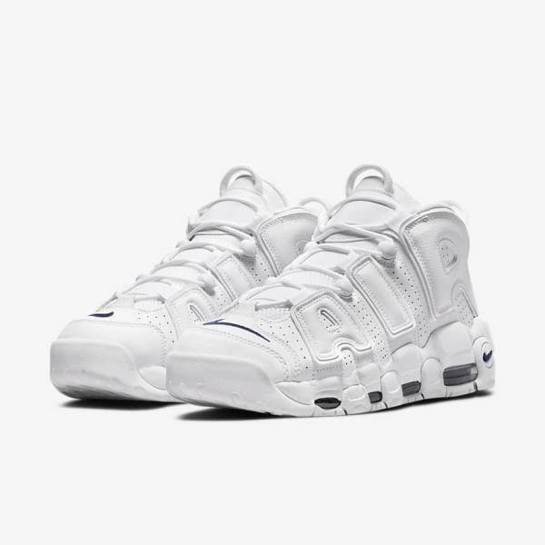 Trampki Męskie Nike Air More Uptempo 96 Białe Granatowe | NK408OLD