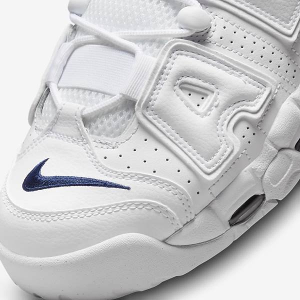 Trampki Męskie Nike Air More Uptempo 96 Białe Granatowe | NK408OLD