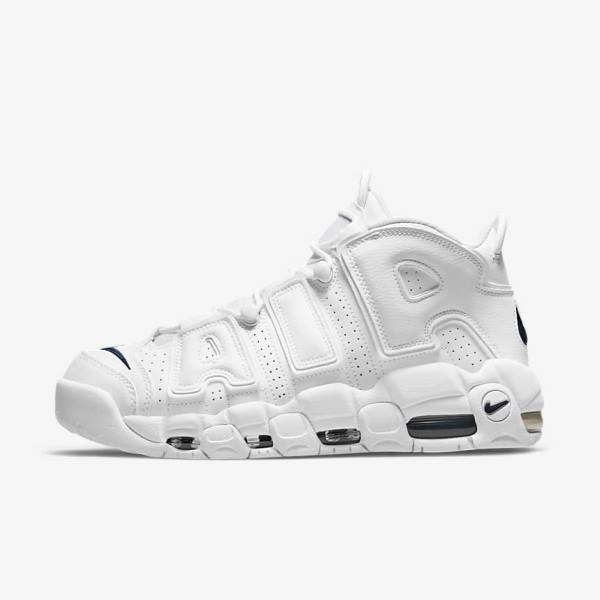 Trampki Męskie Nike Air More Uptempo 96 Białe Granatowe | NK408OLD