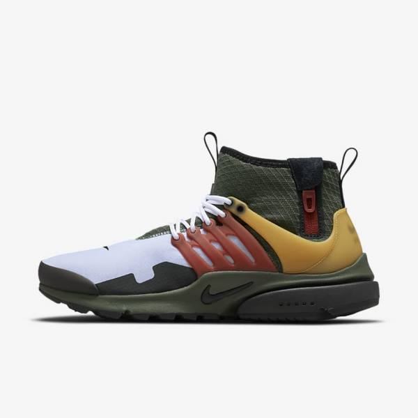 Trampki Męskie Nike Air Presto Mid Utility Ciemny Szare Zielone Czarne | NK672YMV