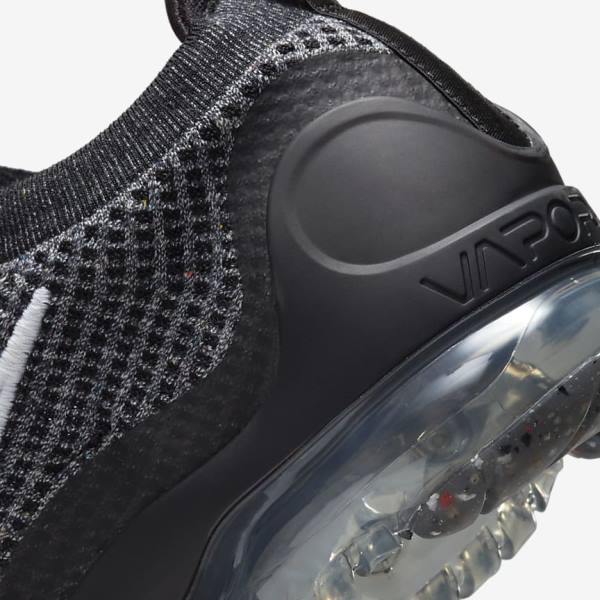 Trampki Męskie Nike Air VaporMax 2021 FK Czarne Białe Ciemny Szare Czarne | NK538BZT