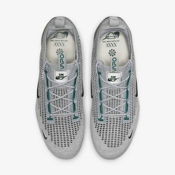 Trampki Męskie Nike Air VaporMax 2021 FK SE Głęboka Beżowe Metal Srebrne Ciemny Turkusowe | NK795ART