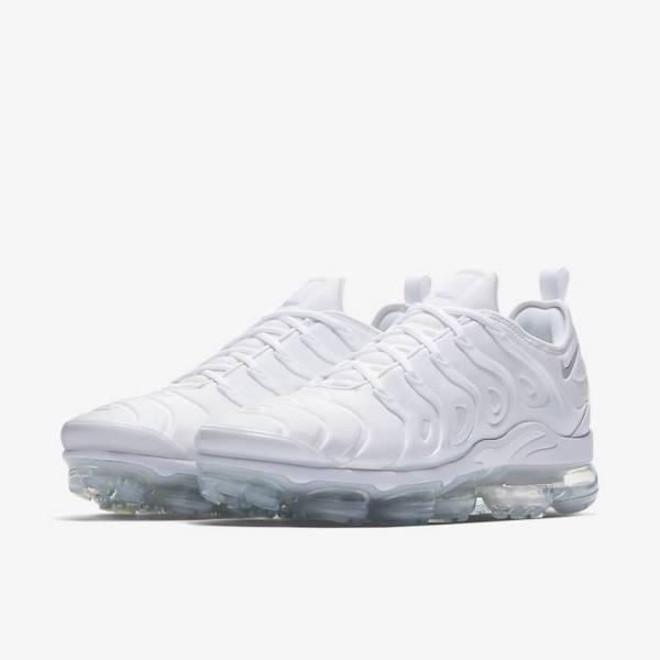 Trampki Męskie Nike Air VaporMax Plus Białe Platyna Białe | NK159ZAD