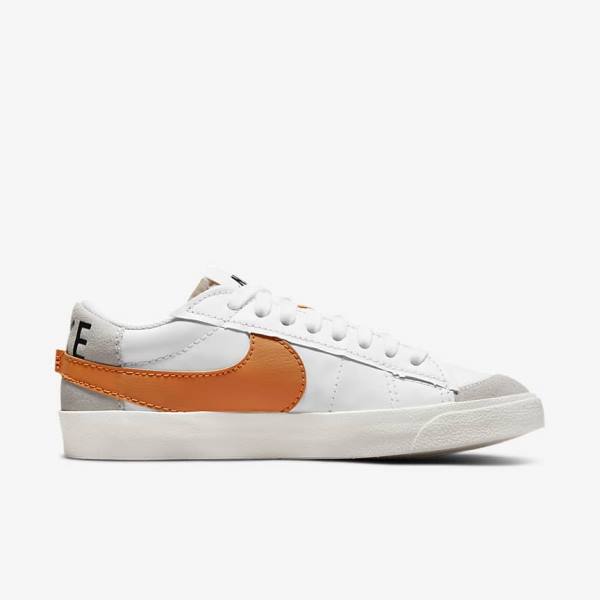 Trampki Męskie Nike Blazer Low 77 Jumbo Białe Szare Pomarańczowe | NK235XOZ