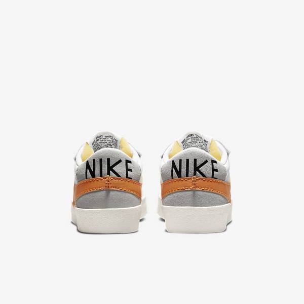 Trampki Męskie Nike Blazer Low 77 Jumbo Białe Szare Pomarańczowe | NK235XOZ