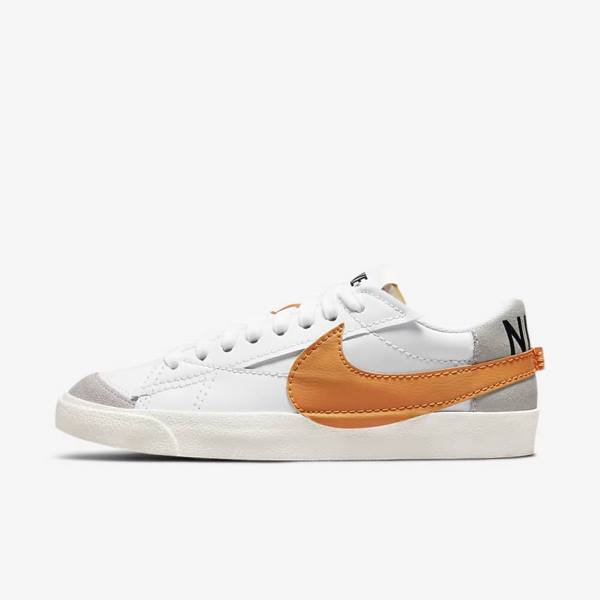 Trampki Męskie Nike Blazer Low 77 Jumbo Białe Szare Pomarańczowe | NK235XOZ