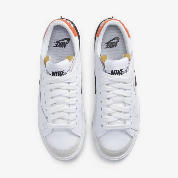 Trampki Męskie Nike Blazer Low 77 Jumbo Białe Pomarańczowe Czarne | NK872DPZ