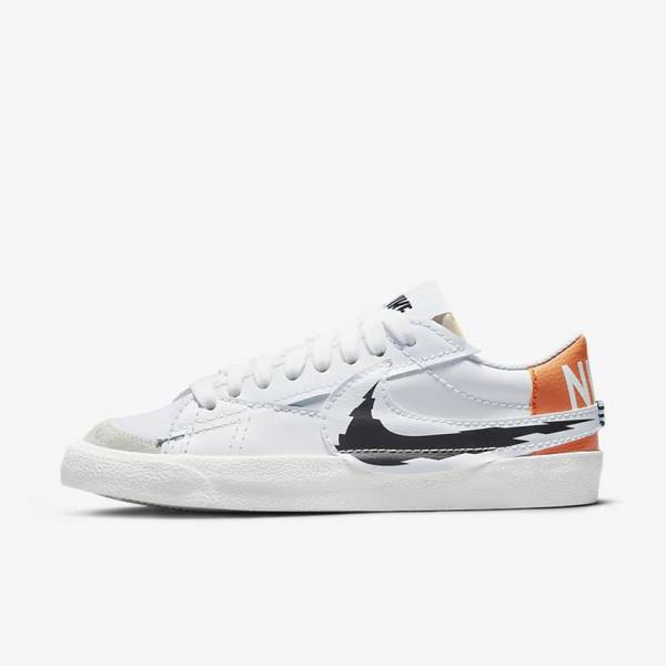 Trampki Męskie Nike Blazer Low 77 Jumbo Białe Pomarańczowe Czarne | NK872DPZ