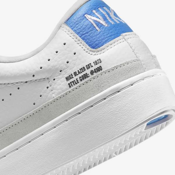 Trampki Męskie Nike Blazer Low X Białe Głęboka Niebieskie Białe | NK687MDK