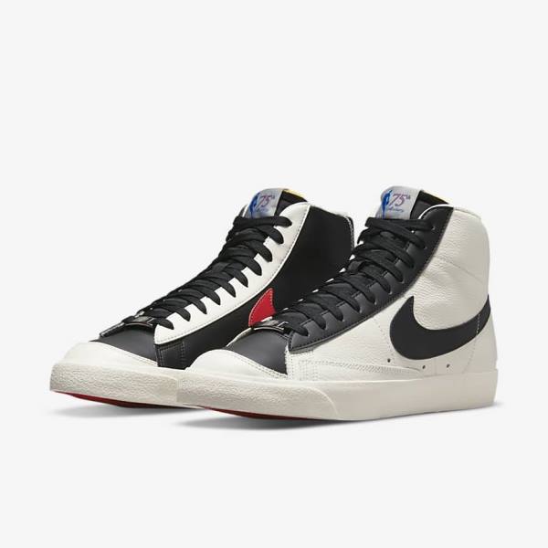 Trampki Męskie Nike Blazer Mid 77 EMB Czerwone Czarne | NK374NSU