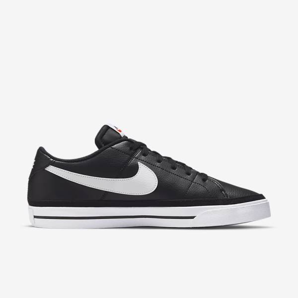 Trampki Męskie Nike Court Legacy Czarne Białe | NK401NCY