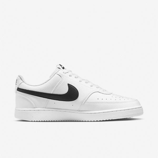 Trampki Męskie Nike Court Vision Low Next Nature Białe Czarne | NK682HXA