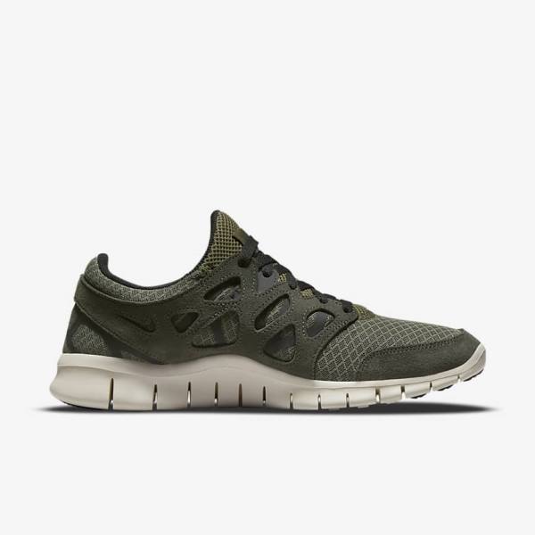 Trampki Męskie Nike Free Run 2 Oliwkowe Czarne | NK475UNV