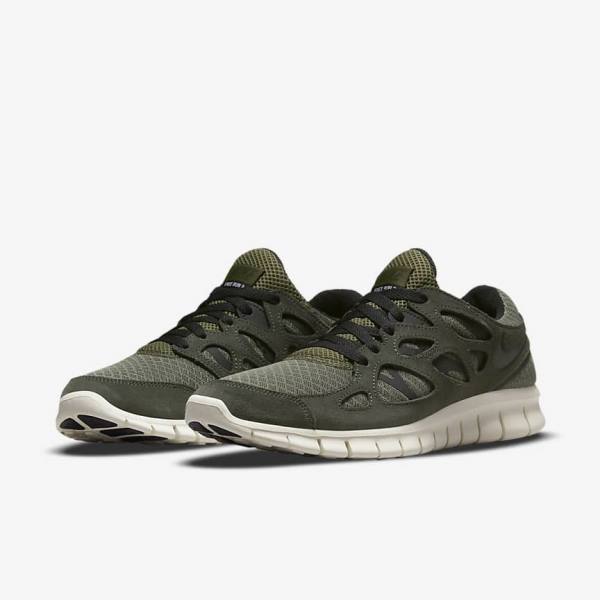 Trampki Męskie Nike Free Run 2 Oliwkowe Czarne | NK475UNV