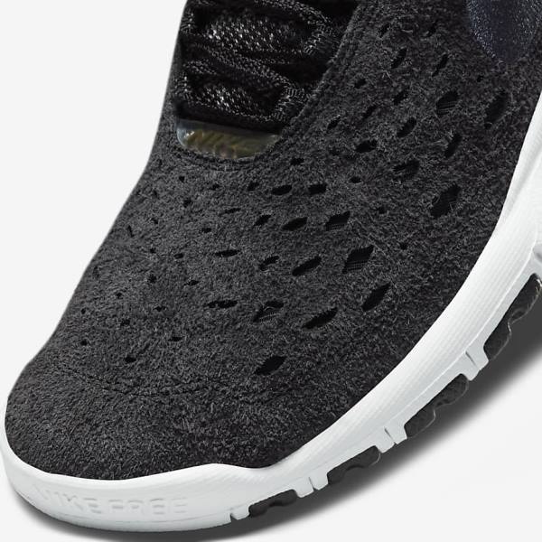 Trampki Męskie Nike Free Run Trailowe Czarne Białe Ciemny Szare | NK268TXE