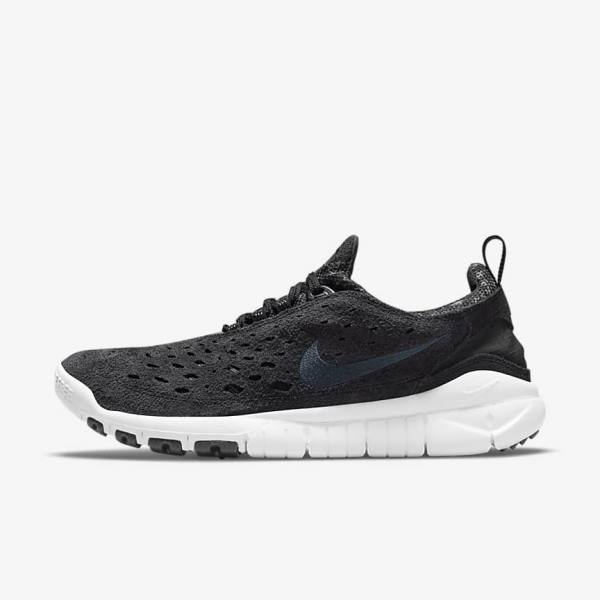 Trampki Męskie Nike Free Run Trailowe Czarne Białe Ciemny Szare | NK268TXE