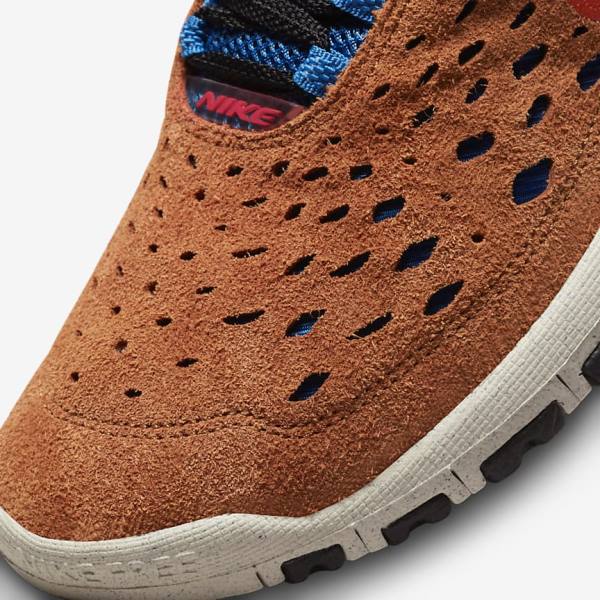 Trampki Męskie Nike Free Run Trailowe Niebieskie Głęboka Kremowe Czerwone | NK281MXW