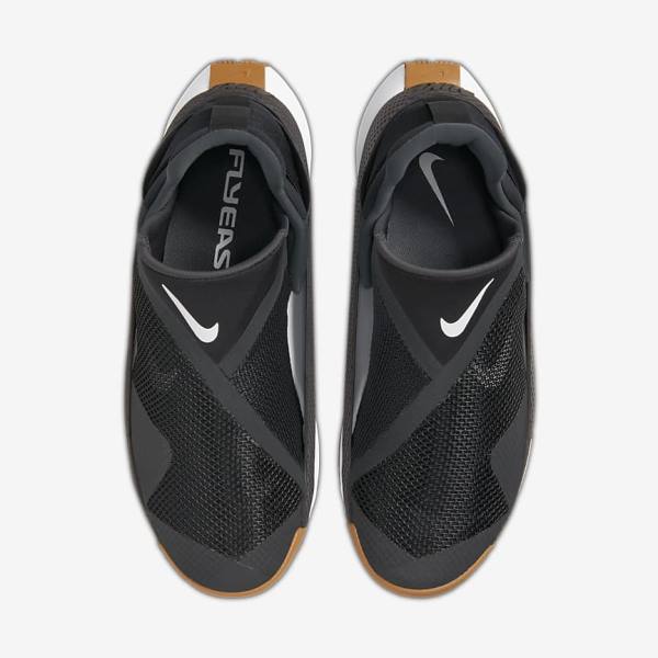 Trampki Męskie Nike Go FlyEase Czarne Ciemny Szare Złote Białe | NK970AVQ