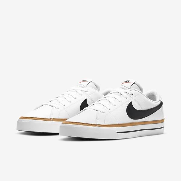 Trampki Męskie Nike NikeCourt Legacy Białe Głęboka Brązowe Czarne | NK716BGR