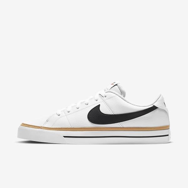 Trampki Męskie Nike NikeCourt Legacy Białe Głęboka Brązowe Czarne | NK716BGR