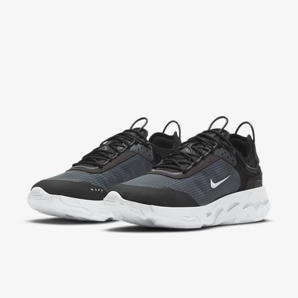 Trampki Męskie Nike React Live Czarne Ciemny Szare Białe | NK839KYH