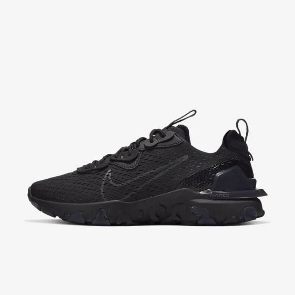 Trampki Męskie Nike React Vision Czarne Ciemny Szare | NK043OVU