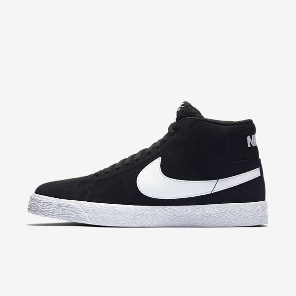 Trampki Męskie Nike SB Zoom Blazer Mid Czarne Białe | NK832VPA