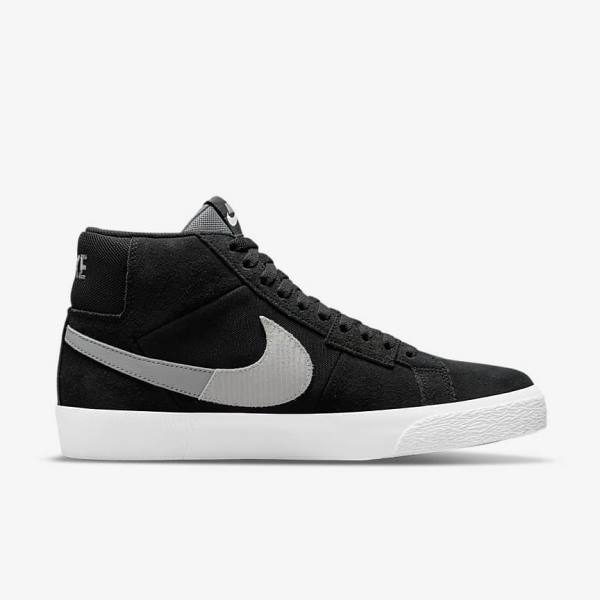 Trampki Męskie Nike SB Zoom Blazer Mid Premium Czarne Szare Białe | NK459VYM