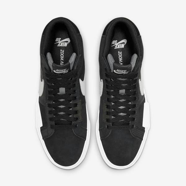 Trampki Męskie Nike SB Zoom Blazer Mid Premium Czarne Szare Białe | NK459VYM