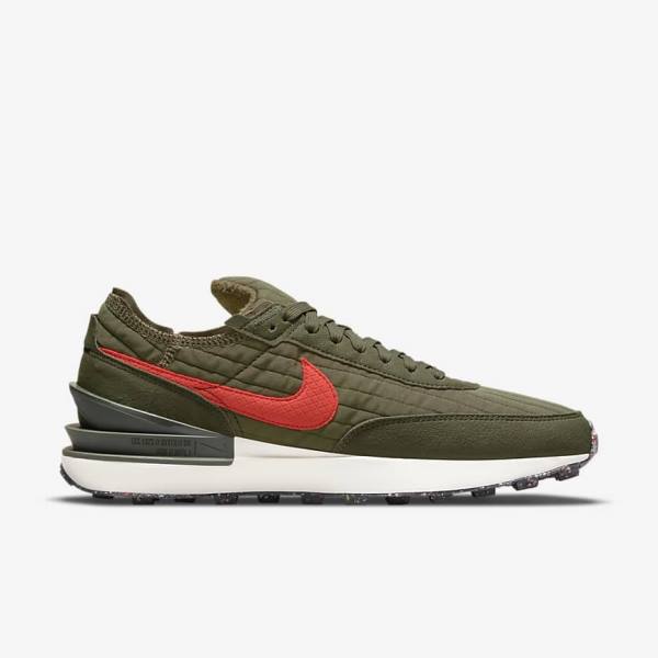 Trampki Męskie Nike Waffle One Premium Oliwkowe Czarne Pomarańczowe | NK187QCH