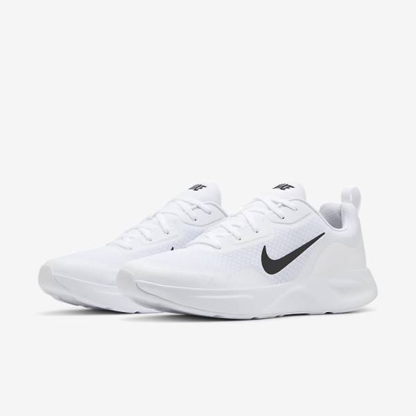 Trampki Męskie Nike Wearallday Białe Czarne | NK174XNH