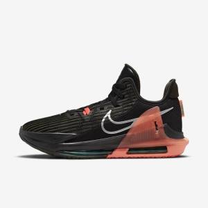 Buty Do Koszykówki Damskie Nike LeBron Witness 6 Czarne Czerwone Metal Srebrne | NK570AZU