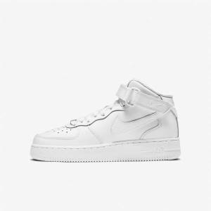 Buty Do Koszykówki Dziecięce Nike Air Force 1 Mid LE Older Białe | NK431KYL