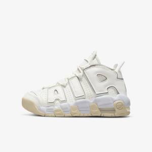 Buty Do Koszykówki Dziecięce Nike Air More Uptempo Older Białe Brązowe Głęboka | NK958KZF