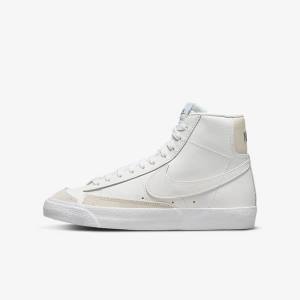 Buty Do Koszykówki Dziecięce Nike Blazer Mid 77 Older Białe Głęboka Brązowe Białe | NK089HBF