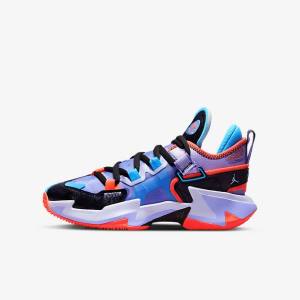 Buty Do Koszykówki Dziecięce Nike Jordan Why Not Zer0.5 Older Czarne Niebieskie Głęboka Czerwone | NK306MEK