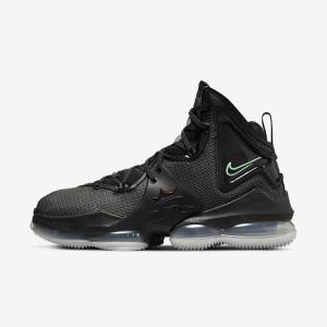 Buty Do Koszykówki Męskie Nike LeBron 19 Czarne Ciemny Szare Zielone | NK268KFH